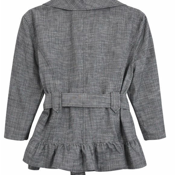 David Brooks Ruffled Chambray Top - Picture 9 of 10